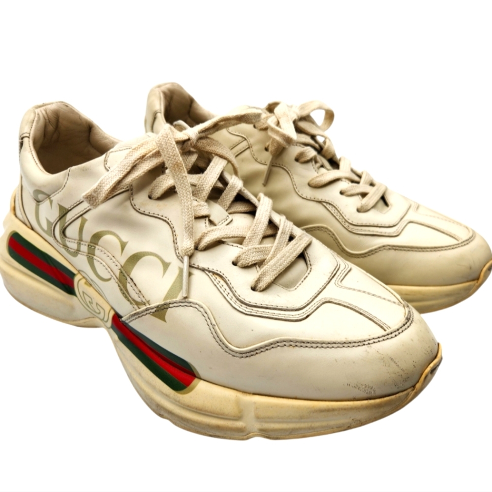 Gucci Rhyton Leather Sneakers - Picture 1 of 7
